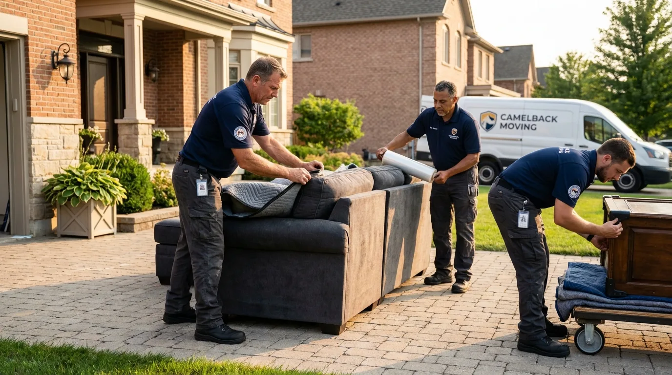Large estate moving crew wrapping furniture in Paonia, CO